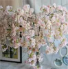 Tre färg ren och fräsch och naturlig sakura blomma växt 140 cm hängande vägg hem bröllop dekoration emulering blomma