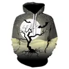 Halloween pumpa hoodies häxa tryckta hooded tröjor slott 3d hooded pullover män kvinnor långärmad ytterkläder hoodie