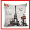 Home Decorative Cushion Cover Scenic London Tower Rome Paris Building Print Polyester Square Cushions Decorative Pillow Case