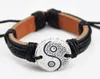 Ganze 12 teile/los Nachahmung Yak Knochen Geschnitzt Tai Chi Yin Yang Anhänger Leder Armbänder Wrap Hanf Armreif Glück Geschenk MB11986695095632307