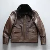 Avirexfly масло воск из натуральной кожи куртки с меховым воротником ягненка мужчины ВВС полет кожаная куртка