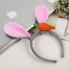 Girls Rabbit Ears Carrot Headband Cute Hair Band Kids Children Styling Accessory Stage Performance Party Supply