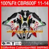 Einspritzkörper für HONDA CBR600 F4i CBR 600 F 2011 2012 2013 2014 Lila weiß 115HM.67 CBR600F4i CBR600 F 600F CBR600F 11 12 13 14 Verkleidung