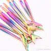 Mermaid Makyaj Fırçalar 10 adet / takım Güzellik Kozmetik Seti Renkli Degrade 3D Çizgi Göz Fırçası Hediye Setleri 10