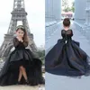 2019 Manches Longues Petites Filles Pageant Robes Noir Haut Bas Jewel Fleur Fille Robes Pour Les Adolescents Formelle Sainte Communion Robes