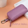 Zoress greenuine кожаный кошелек держатель клавиши автомобиль автомобиль Covers Covers Zipper Key Case Bag Women Key Couch Keyseeper Keys 5 Color 2 Size334Z