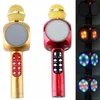 WS1816 LED Işık Kablosuz Cep Telefonu MIC Mikrofon Karaoke Müzik Çalar Hifi Bluetooth El Mikrofonu Destek FM TF Kart DHL