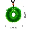 New Natural Jade China Green Jade Pendant Necklace Amulet Lucky dragon Statue Collection Summer Ornaments Natural stone