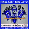 Kroppsgrön ny för Kawasaki ZX-636 ZX600 ZX636 ZX-6R 03 04 211HM.21 Hot White ZX 636 6 R 600cc ZX6R 03 04 ZX 6R 2003 2004 Fairings Kit