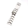 20 21mm Whole Silver Middle Polished 316L Solid Stainless Steel Watch Band Belt Strap Bracelets3004