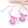 Mix 5 Pieces 1 Lot Classic Holiday Jewelry Fire Sweet Pink Topaz Cubic Zirconia 925 Sterling Silver Fashionable For Women Earrings Jewelry