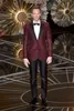 High Quality Burgundy Mens Suits Slim Fit Two Pieces Groomsmen Wedding Tuxedos For Men Blazers Peaked Lapel Formal Suit (Jacket+Pants)