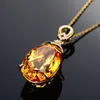 Sterling Silver 925 Pendant Necklace For Women Fine Jewelry Yellow Citrine Chain Wedding Engagement Party Valentine day gift S18101308