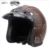 Motorcykelhjälm Small Shell Open Face 3 4 Motorcross Casco Capacete Jet Vintage Retro Mae Black1 Helmets330g