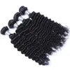 Tissage en lot brésilien Non Remy ondulé profond, Extensions de cheveux naturels bouclés, 8 à 26 pouces, 3/4 pièces