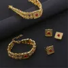 Ensembles de bijoux éthiopiens Collier ras du cou Bracelet Bague Boucles d'oreilles Ensembles avec pierre gravée Afrique Ensemble