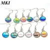 12 Farben Edelstahl Metall 12mm Fischschuppen Ohrringe Helle Druzy Meerjungfrau Skala Cabochon Haken Ohrringe für Frauen Schmuck