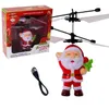 Nouveauté éclairage capteur infrarouge électrique volant père noël LED lumière clignotante jouets père noël inductif avion hélicoptère enfants cadeau magique