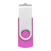 Rosa metall roterande 32GB USB 2.0 Flash Drives 32GB Flash Pen Drive Thumb Storage Tillräckligt Memory Stick för PC Laptop MacBook Tablet