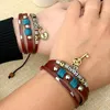 Handmade Key And Lock Cow Real Leather Braided Bracelets Cords For Lover Men And Women Wholesale Free Shipping Bangles