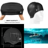 Elastik su geçirmez yüzme şapkası spor uzun saç örtü kulakları, yetişkin silikon için antislip yüzme havuzu şapkasını koruyun