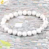 CSJA 8mm mat glaçure de haute qualité blanc Turquoise Howlite chanceux pierre précieuse Mala perles brin Bracelets méditation hommes femmes bijoux P0280I