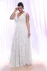 Modern Plus Size Full Lace Wedding Dresses With Removable Long Sleeves V Neck Bridal Gowns Floor Length A Line Wedding Gowns