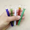 10cm verre huile ongles brûleur tuyau coloré Pyrex Tube fumer tuyaux tabac herbe