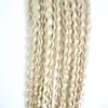 613 Blek blondin 1g / s Nail U Tips Förbundet Keratin Lim Remy Human Hair Extensions 100g Kinky Curly Keratin Stick Tip Hårförlängningar