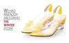 Ny Mode Kvinnors Kristall Sandaler Transparent Färg Patchwork Flowers Square High Heel Sandals Pumpar Bröllop Skor Ol Skor GG48