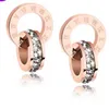 set di gioielli di gioielli per le donne rosa color oro doppi anelli earings set in acciaio collana di titanio fasion caldo