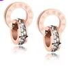 Juegos de joyas para mujer, color oro rosa, anillos dobles, pendientes, collar, conjuntos de acero de titanio, anillos de moda calientes K3