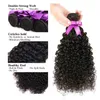 8A Grade Brasiliansk Kinky Curly Virgin Human Hair Weave 3 Bundles Obehandlade Deep Curly Hair Extensions Natural Black Kan färgas alla färger