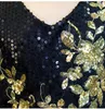 Abiti da spettacolo per ragazze a sirena oro e nero 2022 scollo a V con retro a V in tulle con paillettes abito da festa per bambini abiti per occasioni speciali bambini ragazza di fiori