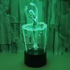 Ballerina 3D Illusion LED Night Light Color Change Touch Switch Table Desk Lamp #T56