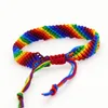 Beau bracelet arc-en-ciel fait à la main bijoux bracelets à maillons de corde colorés pour cadeau femme 2 PCS