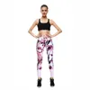 Nieuwe Collectie Bloem Gedrukt Strepen Dames Leggings Yoga Broek Sport Hoge Taille Broek Sport Training Leggings