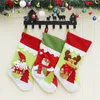 12pcs 6styles Christmas Stocking Socks Gift Bag Santa Claus Snowman Elk Pendant Christmas Decoration