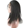 Cheveux humains malaisiens Remy 360 dentelle frontale crépus droits pré-épilés avec des cheveux de bébé frontaux Kinky Yaki couleur naturelle 1024 pouces5460327