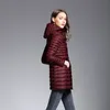 Akitsuma Long Down Jacket Dames Winter Down Jassen Ultra Lichte Jas Gewatteerde Hooded Jas