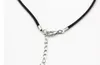 Black Wax Leather Necklace 45cm Cord String Rope Extender Chain with Lobster Clasp DIY Fashion jewelry component1389085