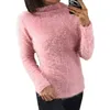 Girl Warm Fuzzy Turtleneck Knitted Women Sweater Top Autumn Winter Sweaters Casual Pullovers Basic Long Sleeve Tops Plus Size