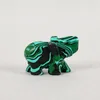 Dingsheng Kryształ Kwarcowy Kamień Opal Elephant Figurka Rzeźba Kamień Zwierząt Długowieczność Malachite Słonie Healing Reiki Stones Craft