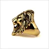 Nytt Titanium Lion Face Gold Rings Hipsters Män kvinnor Hip Hop Bijoux Street Dancing Nightclub Punk Finger Jewelry5160705