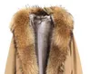 Grey fox fur trim women snow coats with cuff fur Grey fox and rabbit fur lining grey blue mini parkas