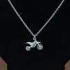 20Pcs Alloy Motorcycle Charms Pendant Necklaces For Men Women Jewelry Gift Ancient Silver A-281d