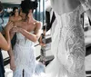 Mermaid Dresses Sexy Sweetheart Sweep Train Lace Applique Beach Bridal Dress Beaded Front Split Plus Size Country Wedding Gowns