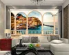 Papel de parede personalizado foto colorida Cenário Europeu Mediterrâneo 3D HDTV fundo Wall Art Mural por grande sala de estar Pintura Home Decor