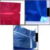 6 Size 6 colors Metallic Mylar Self sealing Bags Flat Black Aluminum foil Packing Bags plastic bags LX1041