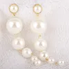 Trendig imitation pärla hängsmycke örhängen lång tofs dangle örhänge för kvinnor dam mode uttalande öron ring smycken födelsedag gåvor